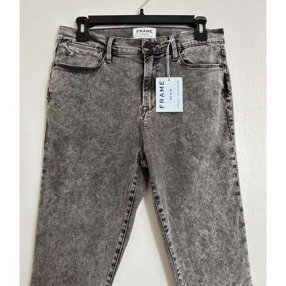 Gray Bennington FRAME Le High Skinny Cutoff Stagger Jeans 31 - Picture 2 of 6